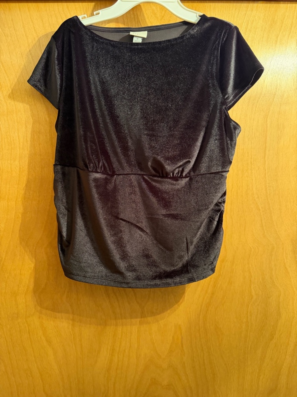 a new day Black Velvet Short Sleeve Blouse